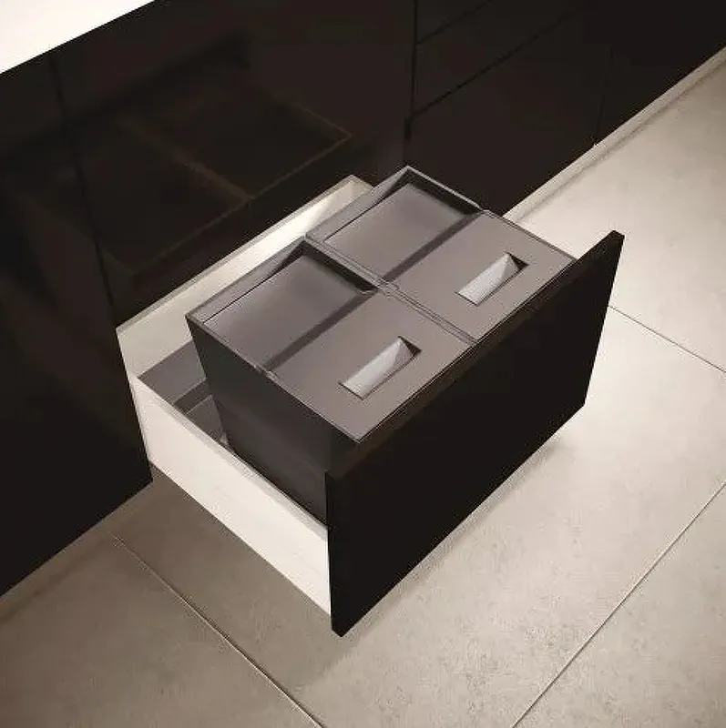 Система сортировки мусора ALBIO 45 2x16 L, серый пластик, ALVEUS (227977)