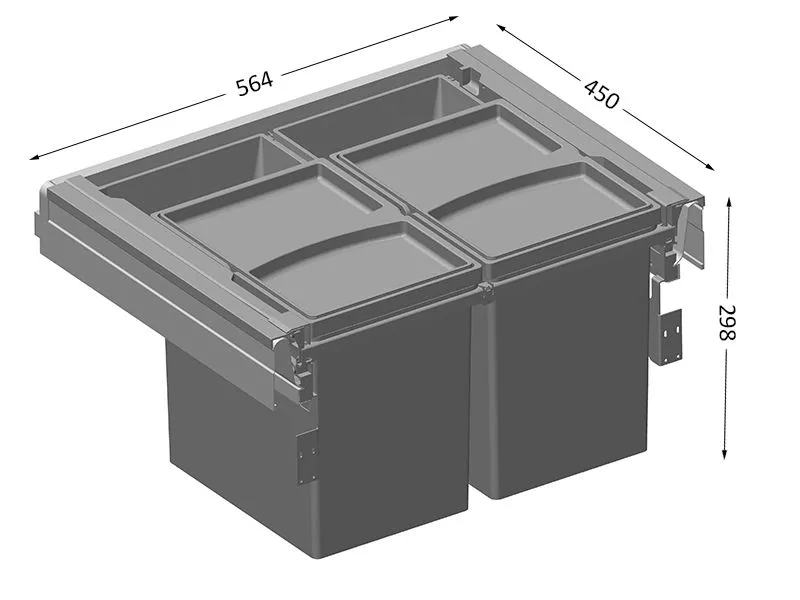 Система сортировки мусора ALBIO 50 SET 2X17L+2X1 L  ALVEUS в комп.1103964,1104142,1103963,