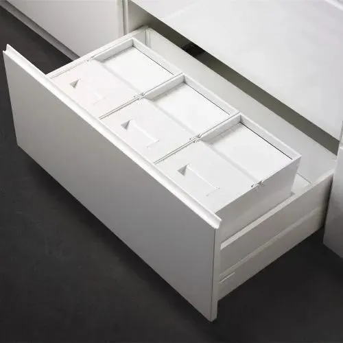 Система сортировки мусора ALBIO 55 2x16 L+ 2 контейнера, белый пластик, ALVEUS