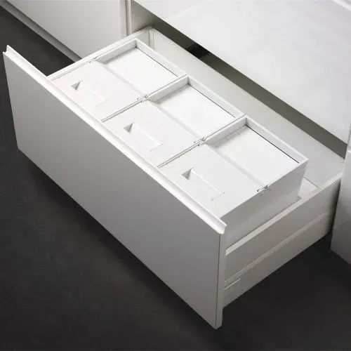 Система сортировки мусора ALBIO 55 2x16 L+ 2 контейнера, белый пластик, ALVEUS