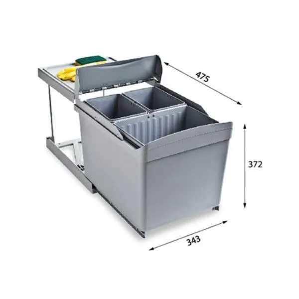Система сортировки мусора ALBIO 30 1X16 L+2X7,5 L ALVEUS (1090337)