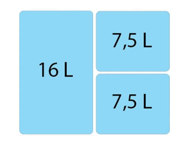 Система сортировки мусора ALBIO 30 1X16 L+2X7,5 L ALVEUS (1090337)