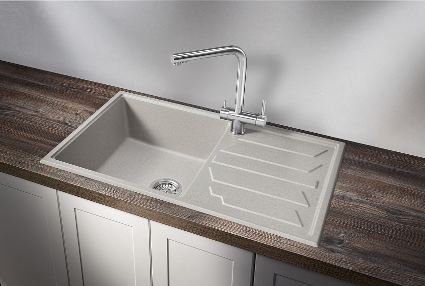 GR-8601, БАЗАЛЬТ, кухонная мойка, кварц