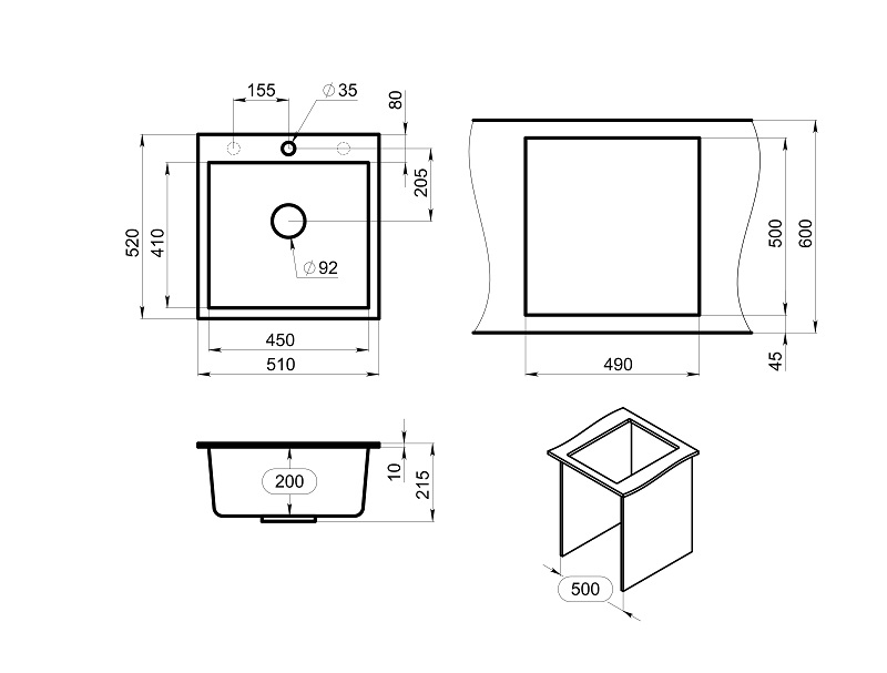 GR-5102, АЛЮМИНИУМ, кухонная мойка, кварц