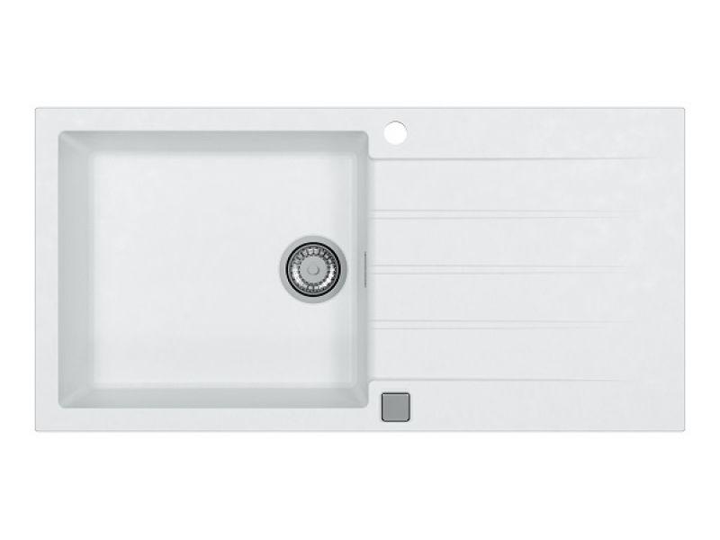 Мойка для кухни ALVEUS OMNI 10 GRANITAL ARCTIC-G11  400x450x198 с сифоном 1145083 (1150037)
