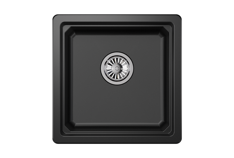KS-4501U, ШВАРЦ (чёрный металлик), кухонная мойка, кварц