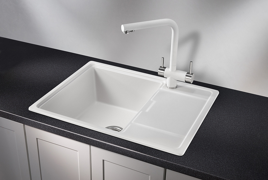 GR-6503, АРКТИК (БЕЛЫЙ), кухонная мойка, кварц