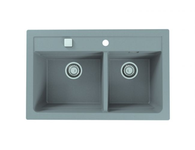 Мойка ALVEUS GRANITAL ATROX 50 CONCRETE - G81 в комплекте с сифоном 1132822 (1132001)