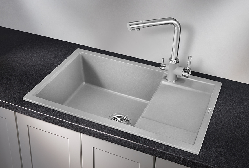 GR-7805, АЛЮМИНИУМ, кухонная мойка, кварц