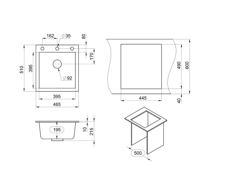 GR-4651, ТУРМАЛИН, кухонная мойка, кварц