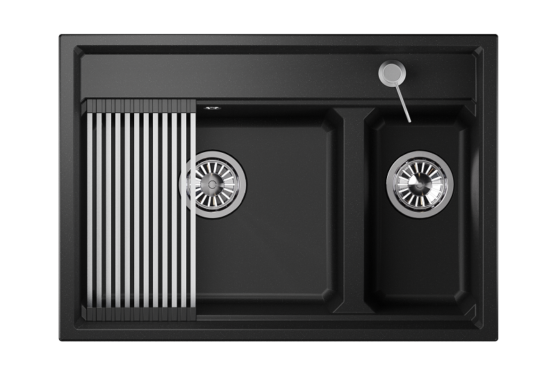 KS-7302, ЧЁРНЫЙ  кухонная мойка, кварц