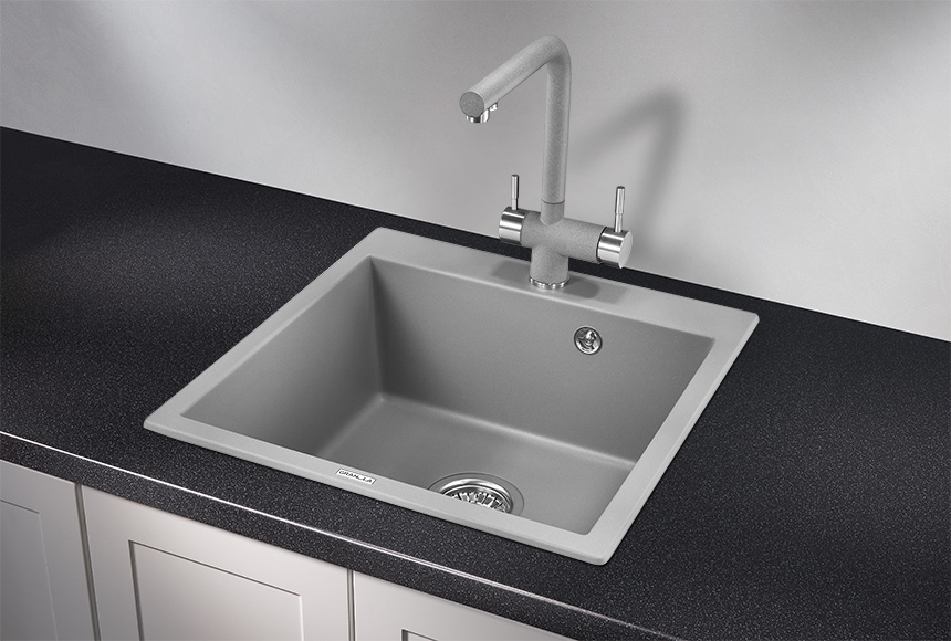 GR-5102, АЛЮМИНИУМ, кухонная мойка, кварц