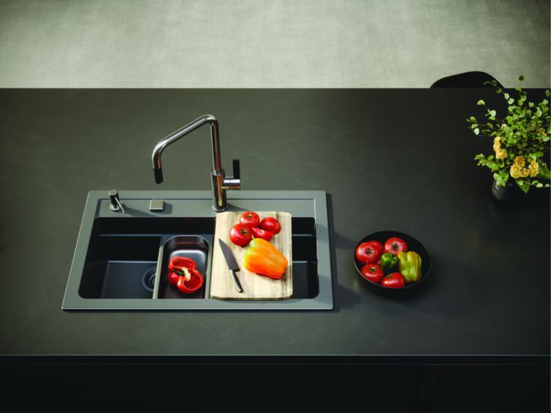 Мойка ALVEUS GRANITAL ATROX 50 CONCRETE - G81 в комплекте с сифоном 1132822 (1132001)