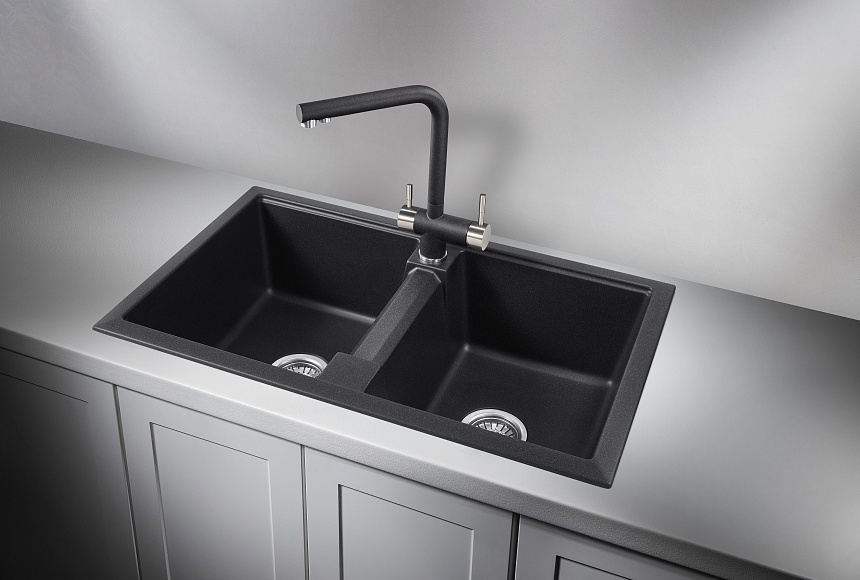 GR-8101, ЧЁРНЫЙ, кухонная мойка, кварц