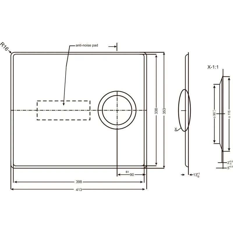 Дно для мойки из искусственного камня 400х400х13  (1114765)