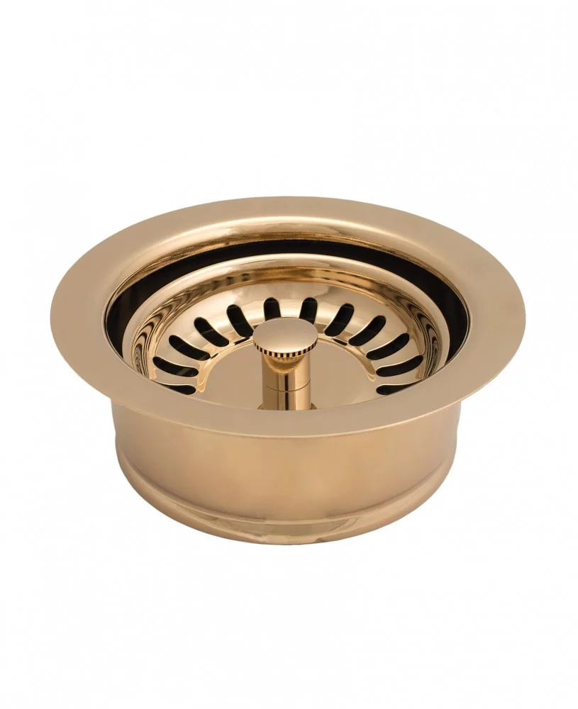 Металическая горловина в сборе с ситечком для вставки. цвет глянцевое золото (LB9143+LB9138)