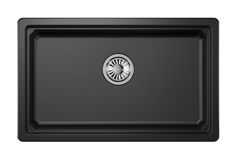 KS-7303U, ШВАРЦ (чёрный металлик), кухонная мойка, кварц