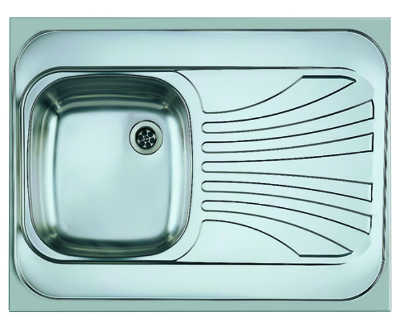 Мойка для кухни накладная CLASSIC 30L NAT-60 800X600 левая в комплекте с сифоном 1011717 (1009076)