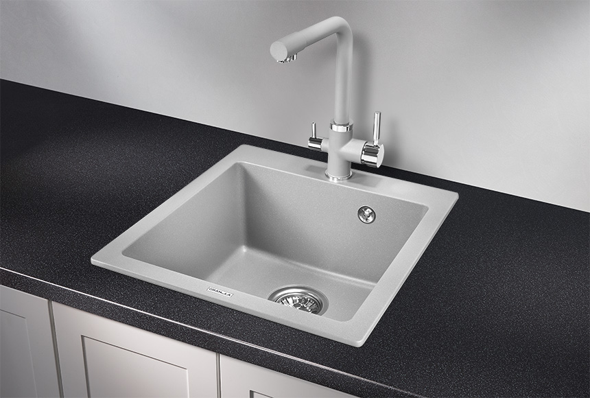 GR-4651, АЛЮМИНИУМ, кухонная мойка, кварц