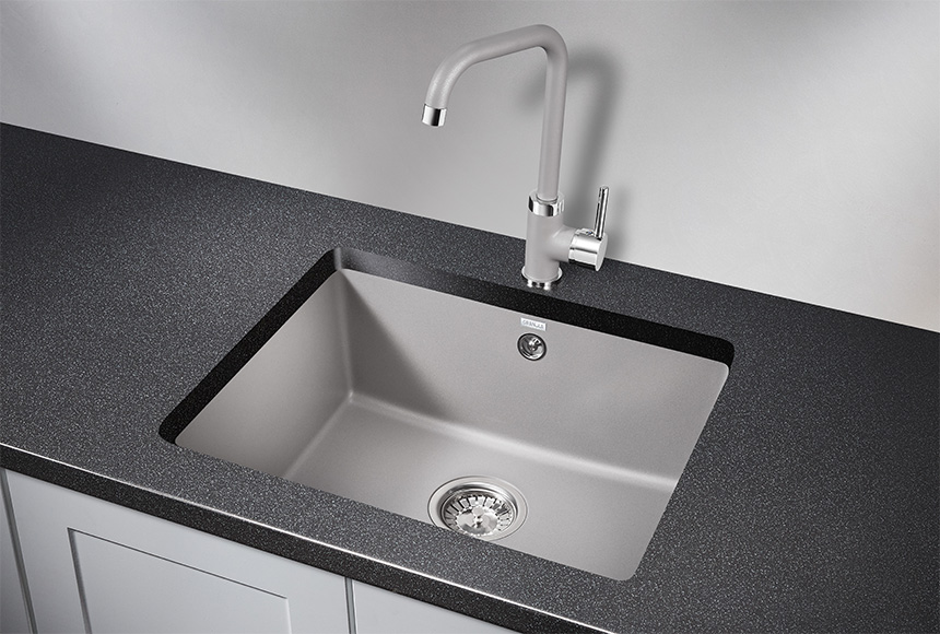 GR-5551, АЛЮМИНИУМ, кухонная мойка, кварц