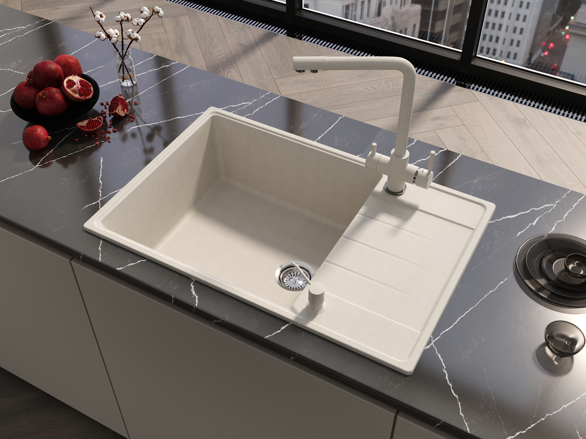 Кухонная мойка Grandex Aqua TOPLINE 76F ARCTIC (600211)