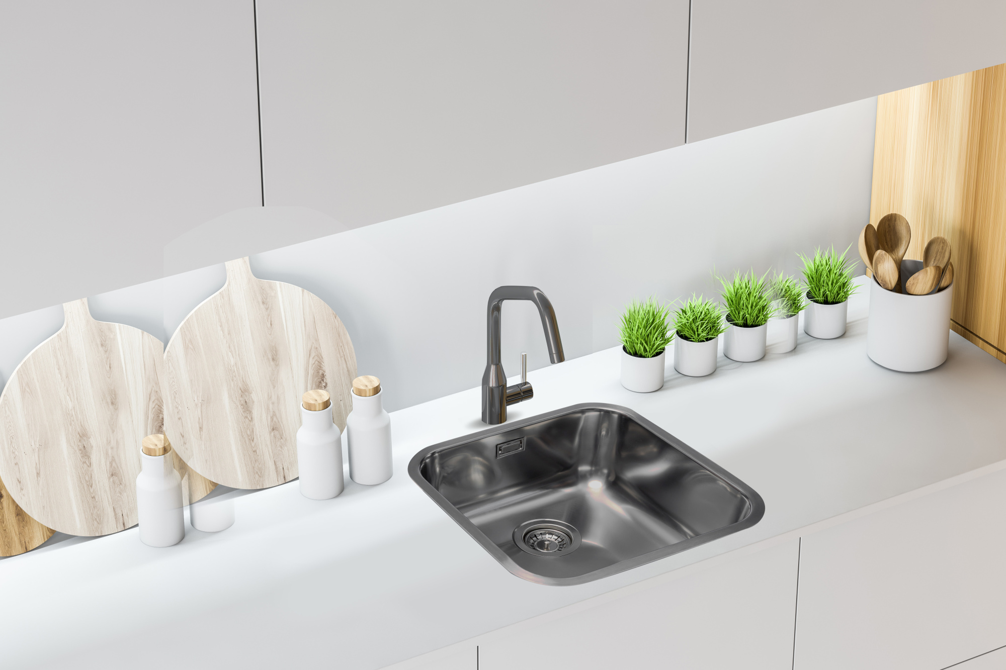 Мойка Grandex Aqua SELECT 44 ANTHRACITE, 445х445х200, сифон в комплекте (2003333)