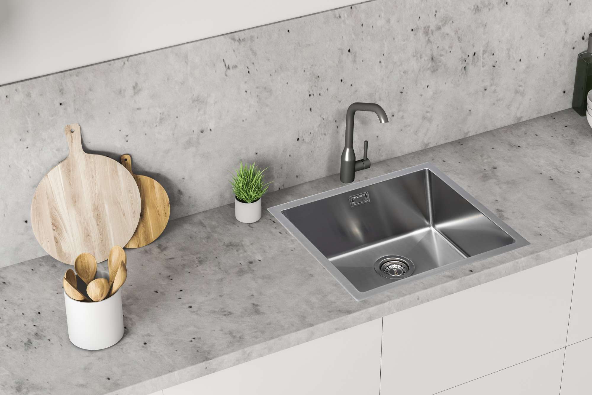 Мойка Grandex Aqua PROLINE 55, 550х450х200, сифон в комплекте (300206)